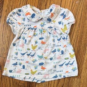 Baby Boden Multicolor Farm Animal Print Collared Dress size 18-24 months